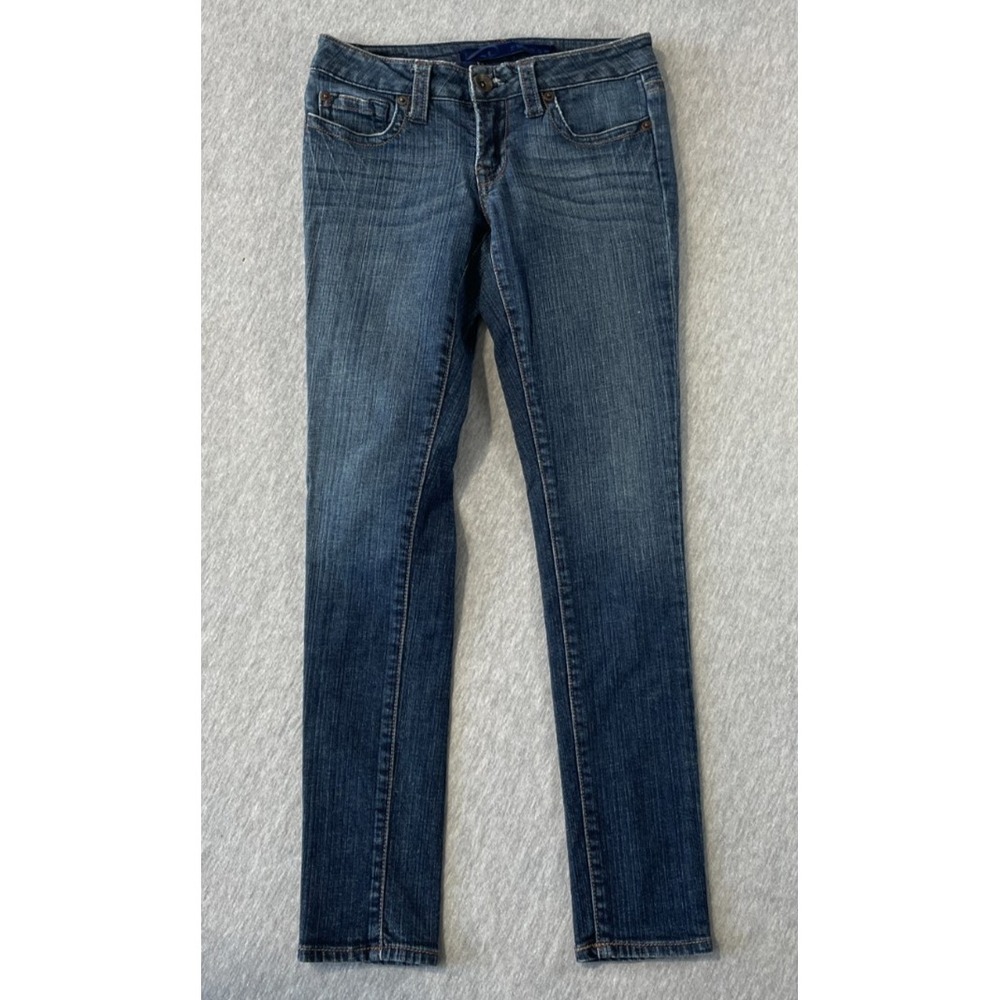 Refuge Jeans Women 0 Blue Denim Dark Wash Stretch Low Rise Skinny Leg Streetwear